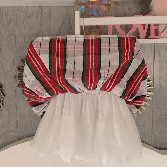 12 month Carter's Red, White and Green Plaid Christmas Dress💚 - Picture 3 of 4